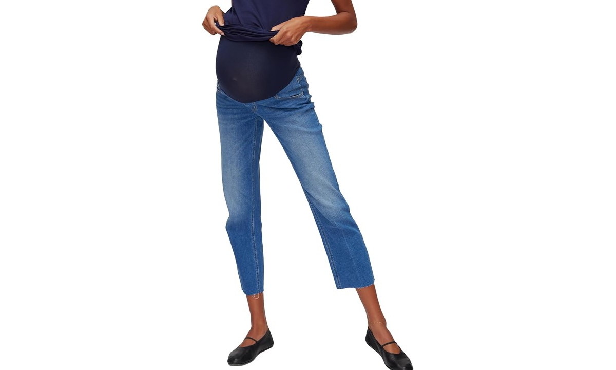 Maternity Secret Fit Over the Bump Straight Leg Denim Jeans - Motherhood - Medium wash jean