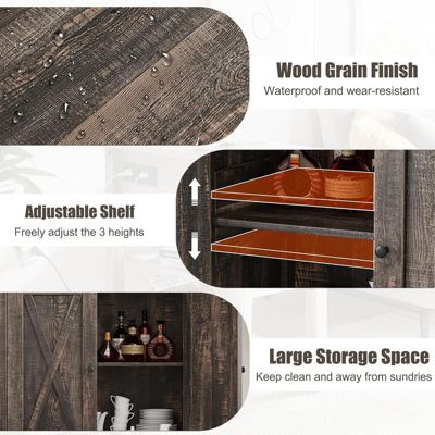 Buffet Cabinet Farmhouse Storage Cabinet with Doors and Shelves, Sideboards Cabinet with Storage Accent Console Cabinet for Living Room, Dining Room