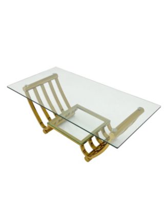 Streamdale Modern Stainless Steel Coffee Table with Storage