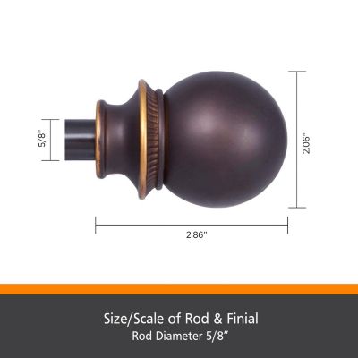 Kenney Fast Fit Easy Install Birkin 5/8 Inch Double Curtain Rod for Window Decoration