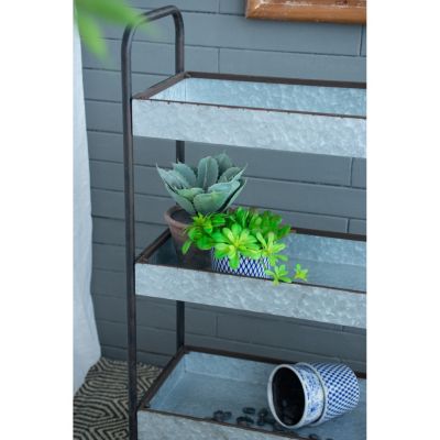 35x12.5x40" Homestead Galvanized Shelf Display 3-tier