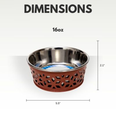 Set of 2 Stainless Steel Dog Bowls - Farmhouse Style, Durable & Non-Slip, Easy Clean Pet Feeder