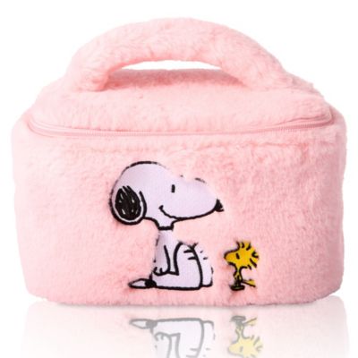 Snoopy Fluffy Cosmetic Bag for Travel - Soft Plush Toiletry Makeup Cosmetic Jewelry Pouch