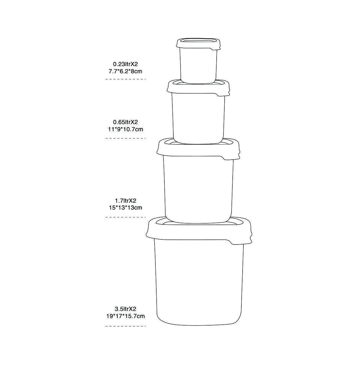 Slickblue 16-Piece Food Storage Container Set with Easy-Find Lids for Kitchen Organization