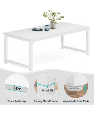 78.7"x39.4" Dining Table, Industrial Kitchen Table for 8-10 Person, Rectangular Dinner Table for Dining Room Kitchen Living Room, with Heavy Duty Metal Legs