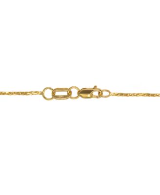 14k Gold Necklace, 18" Diamond Cut Wheat Chain (9/10mm)