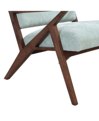 Mid-Century Accent Chair Plush, Angled, Solid Wood