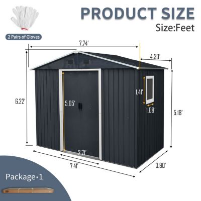 Streamdale 8ft x 4ft Metal Outdoor Storage Shed
