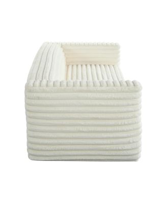 Modern 89" Corduroy Sofa with Squared Arm