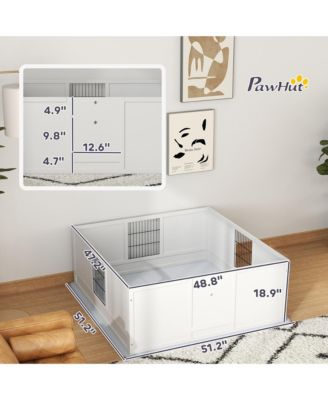 Whelping Box for Dogs w/ Pee Pad for Large Dogs, 49" x 47" x 19"