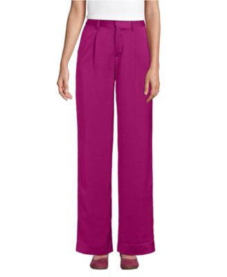 Women's Satin Elastic Back Wide Leg Pants