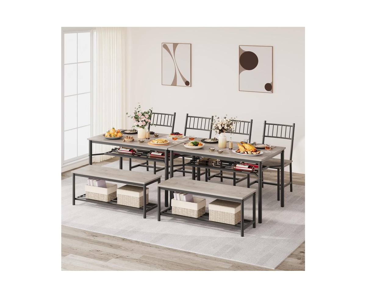 gaomon Dining Table and Chairs Set of 4 Kitchen Table with Storge Bench 47.2