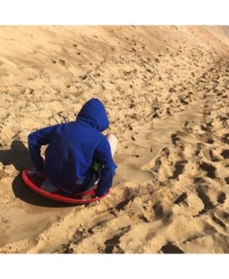 Steel Saucer 26" Metal Winter Snow Sled for Kids and Adults, Red