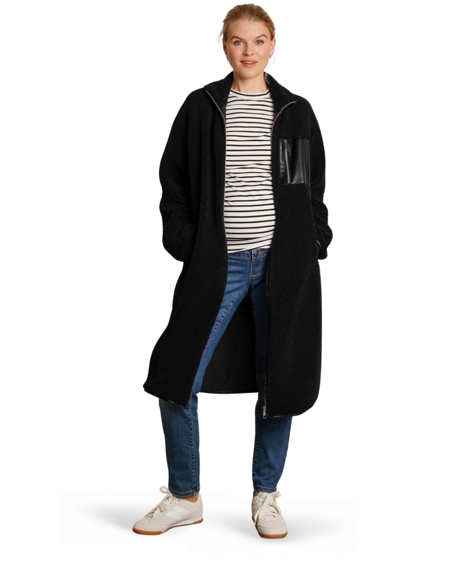 Women's Teddi Baby Wearing Long Coat
