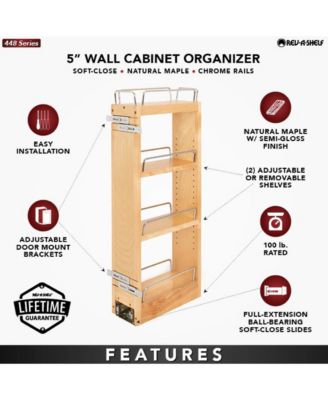 5" Pullout Kitchen Cabinet Organizer w/ Soft-close, 448-BBSCWC-5C