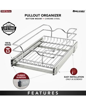 Kitchen Cabinet Pullout Shelf Organizer, 12 x 20 In, 5WB1-1220CR-1