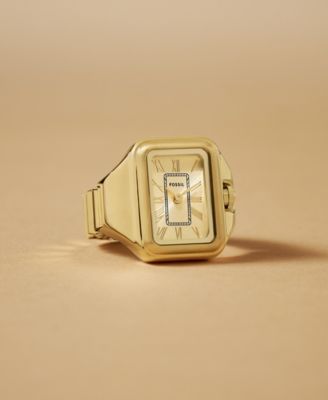 Women's Raquel Two-Hand Gold-Tone Stainless Steel Ring Watch 14mm