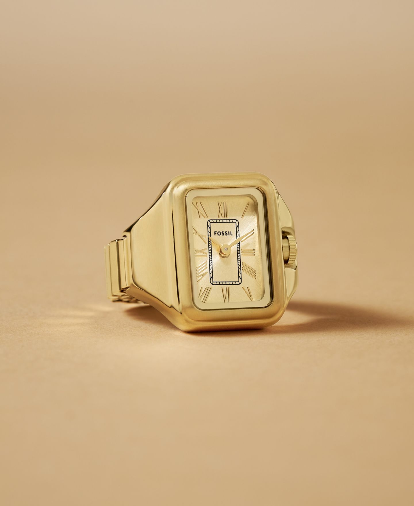 Женские часы Fossil Raquel Two-Hand Gold-Tone Stainless Steel Ring Watch 14mm — фото 2
