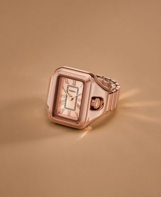 Women's Raquel Two-Hand Rose Gold-Tone Stainless Steel Ring Watch 14mm