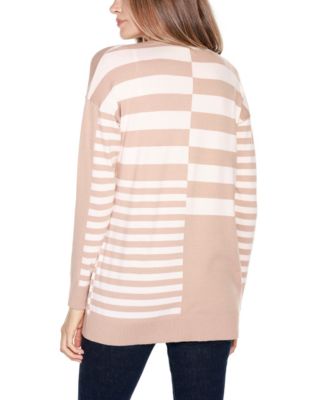 Women's Black Label Colorblocked Open-Front Cardigan Sweater