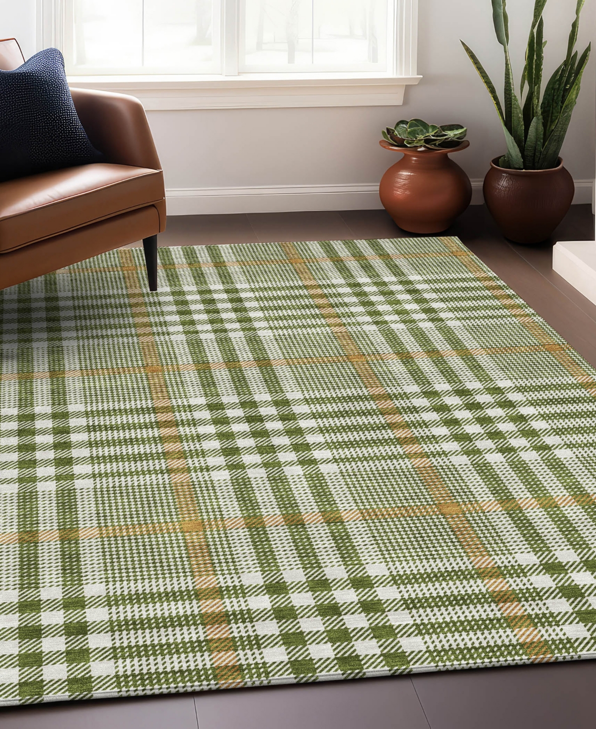 Addison Chantille Mahine Washable Acn1054 8'x10' Area Rug In Olive