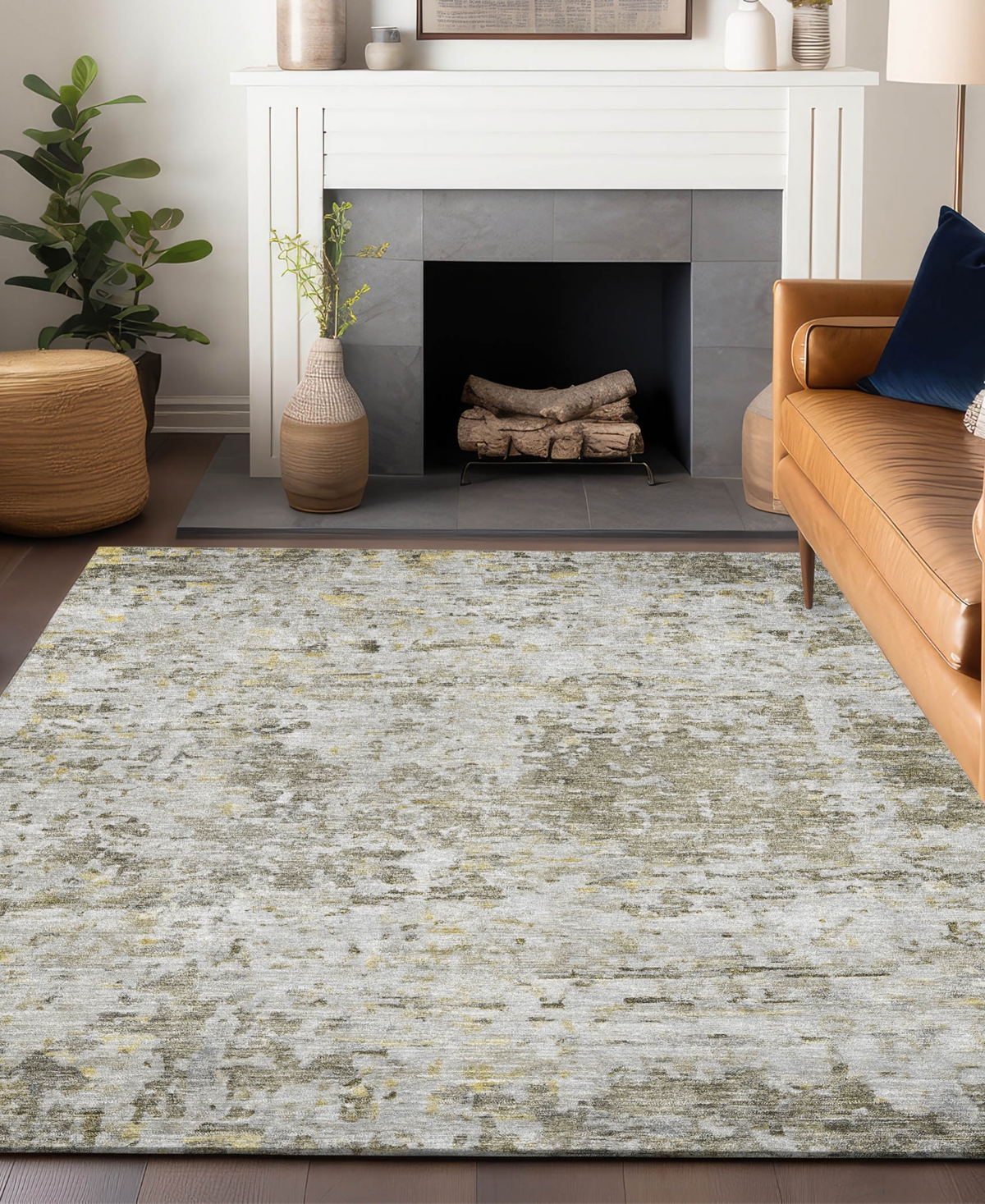 Addison Chantille Machine Washable Acn1128 9'x12' Area Rug In Taupe