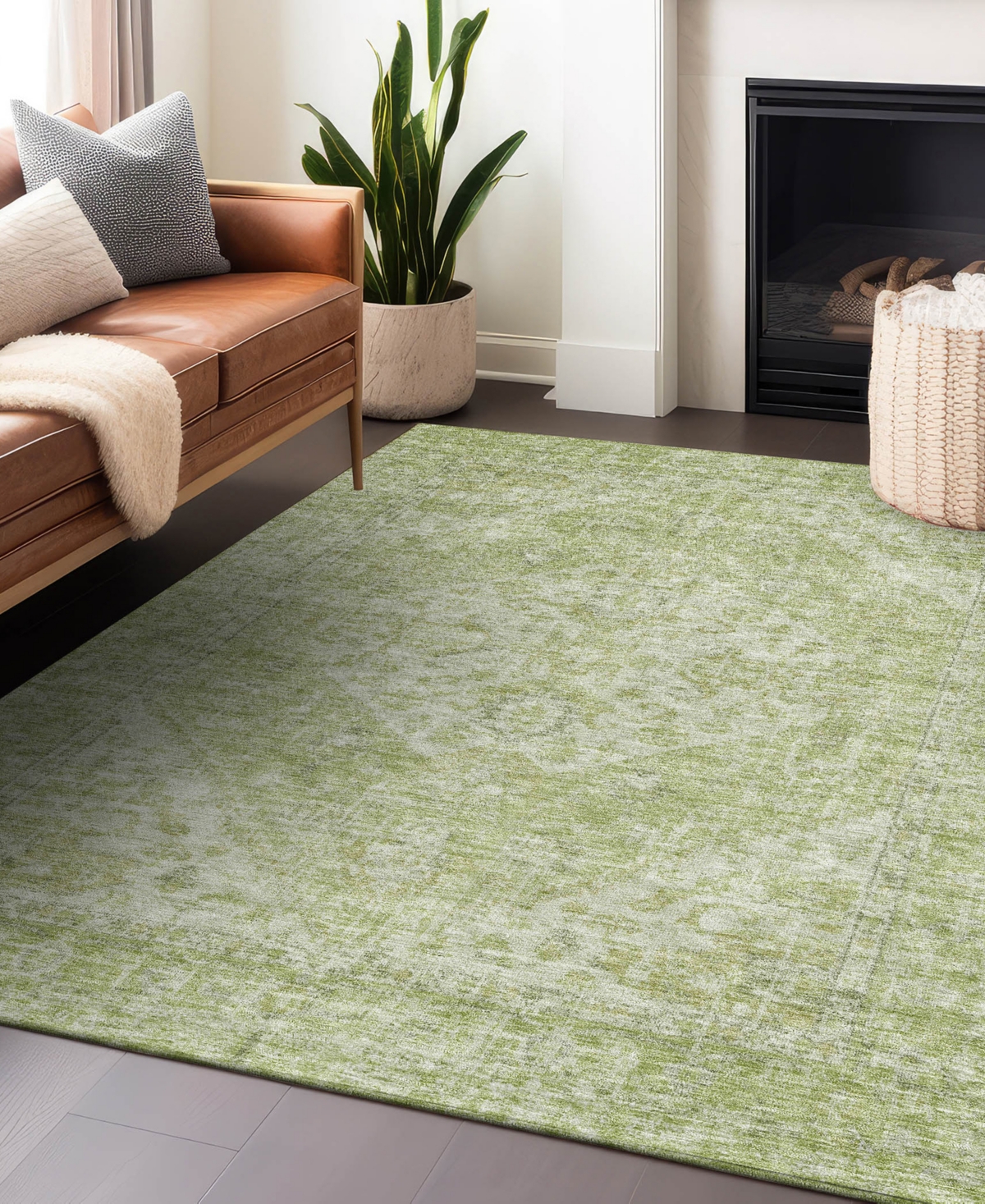 Addison Chantille Machine Washable Acn1104 9'x12' Area Rug In Sage