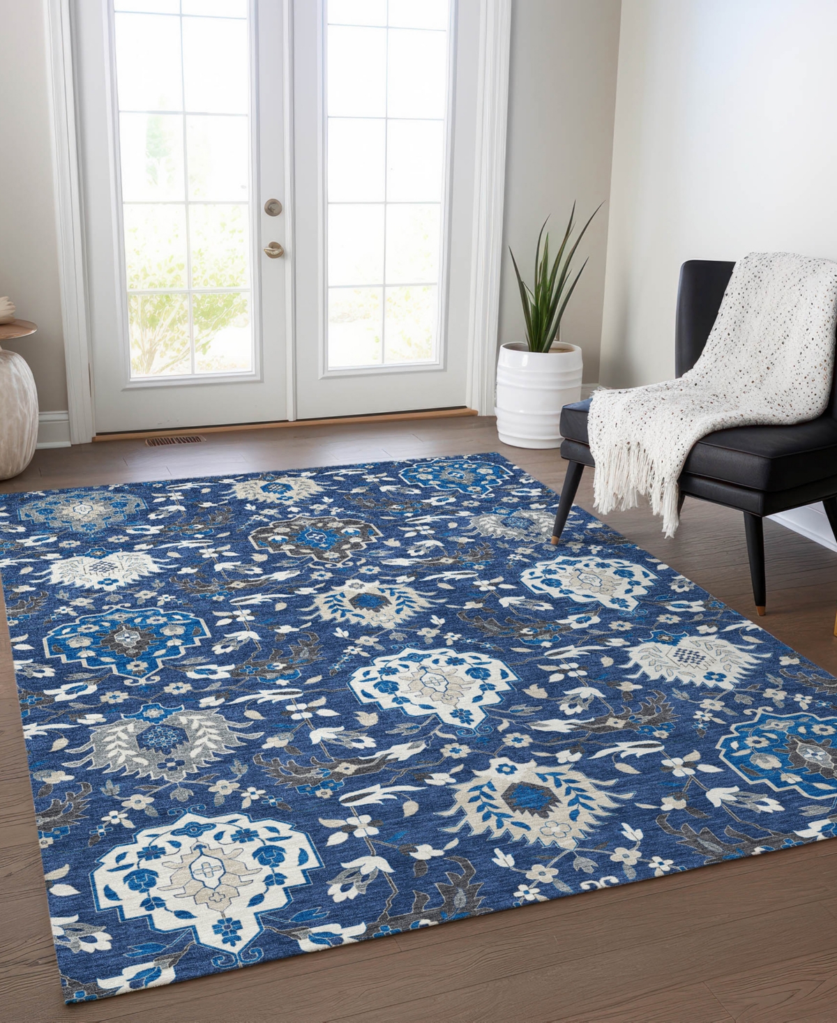 Addison Chantille Machine Washable Acn1026 9'x12' Area Rug In Navy