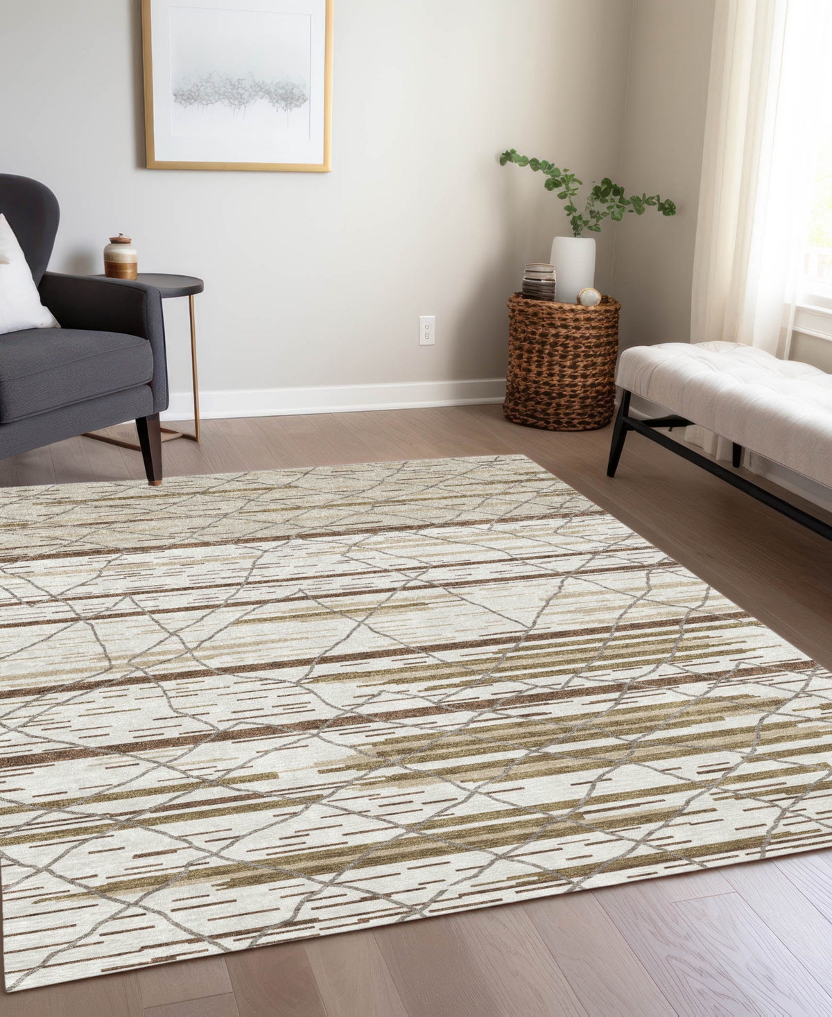 Addison Chantille Machine Washable Acn1025 9'x12' Area Rug In Ivory