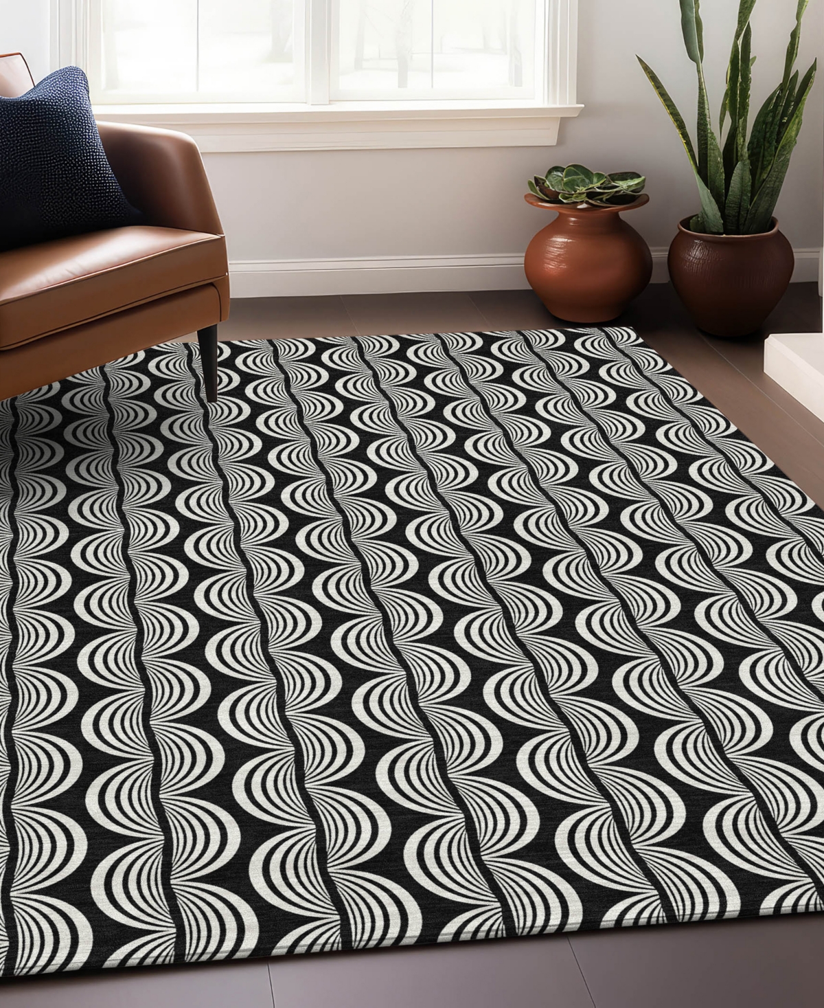 Addison Chantille Mahine Washable Acn1055 5'x7'6" Area Rug In Black