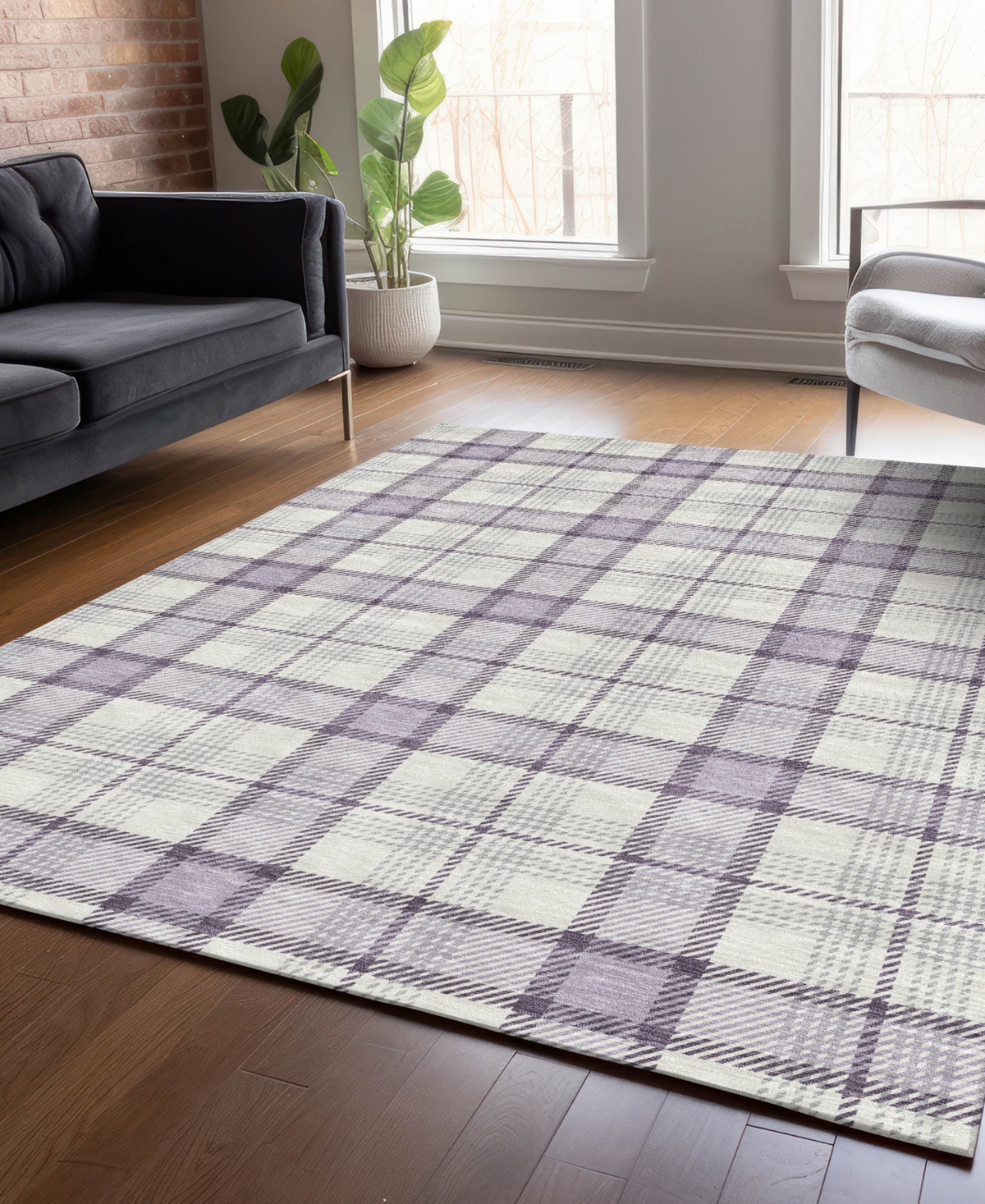 Addison Chantille Mahine Washable Acn1052 5'x7'6" Area Rug In Lavender