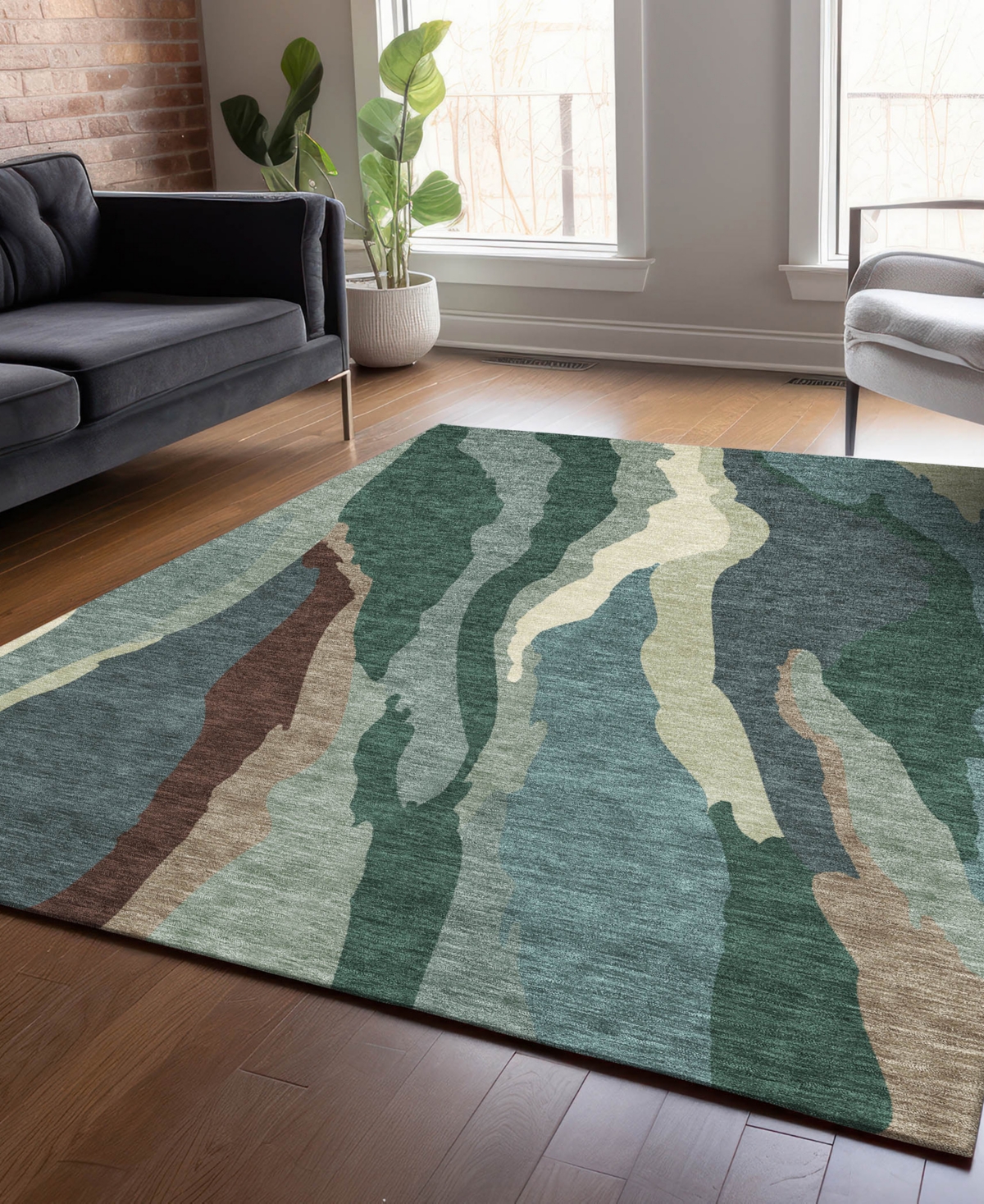 Addison Chantille Mahine Washable Acn1047 5'x7'6" Area Rug In Sage