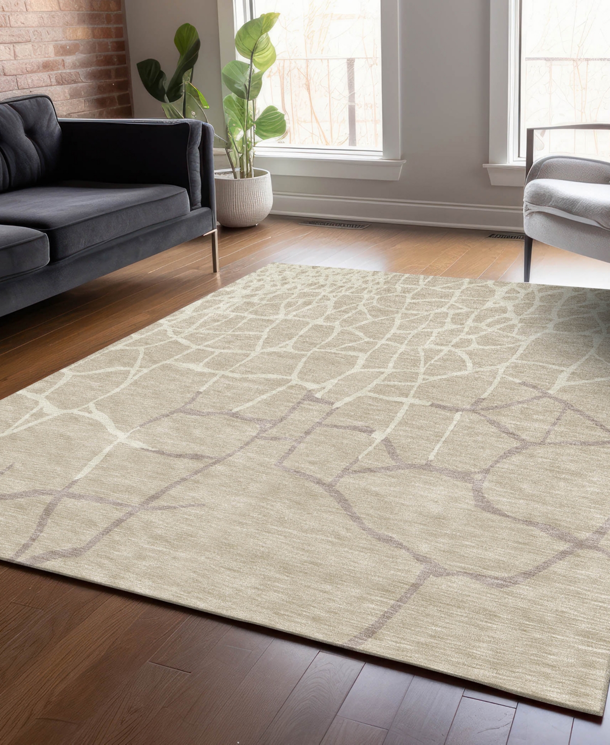 Addison Chantille Mahine Washable Acn1049 2'6"x3'10" Area Rug In Beige
