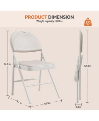 Folding Chairs 4 Pack Metal Portable Metal Chairs with Cushions