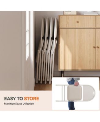 Folding Chairs 4 Pack Metal Portable Metal Chairs with Cushions