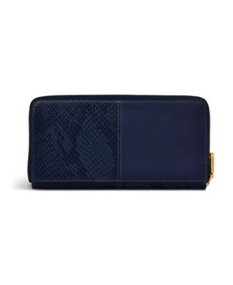 Mount Row Faux Snake Zip Around Wallet