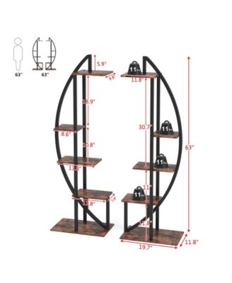 Multi-Purpose Curved Display Shelf Bonsai Flower Plant Stand Rack,5-Tier Plant Stand Pack of 2
