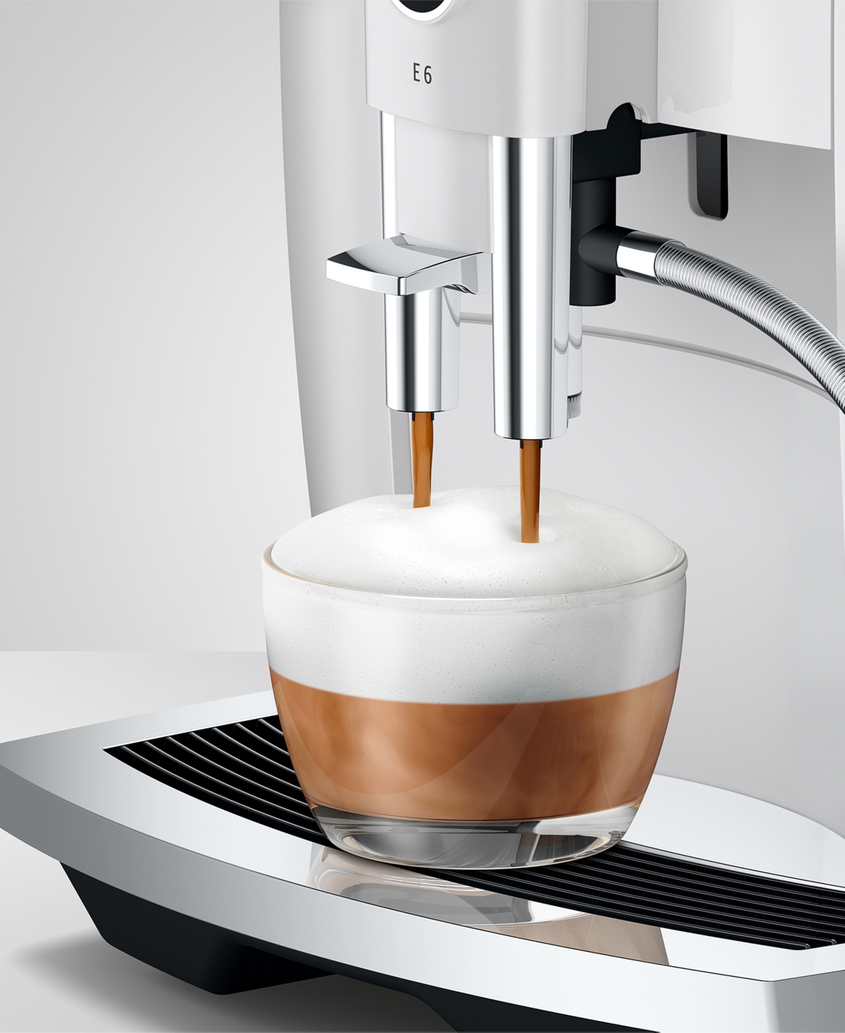 Jura E6 Fully Automatic Coffee Machine In Piano White
