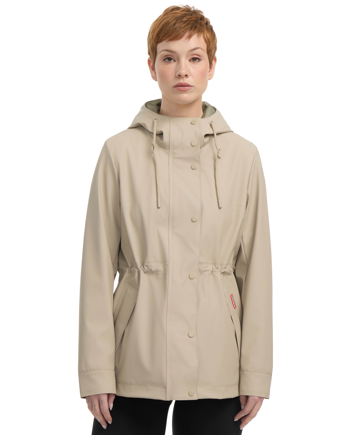 Hunter Women's Rubberized Water-repellent Short Rain Jacket In Wheat