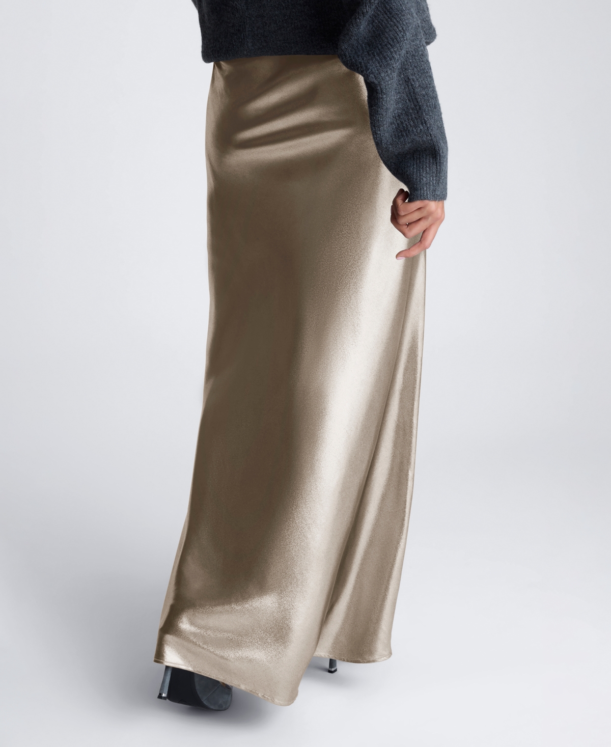 KENNETH COLE WOMEN'S SATIN PULL-ON MAXI SLIP SKIRT 