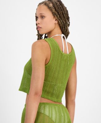 Juniors' Crochet Cover-Up Tank, Exclusively at Macy's