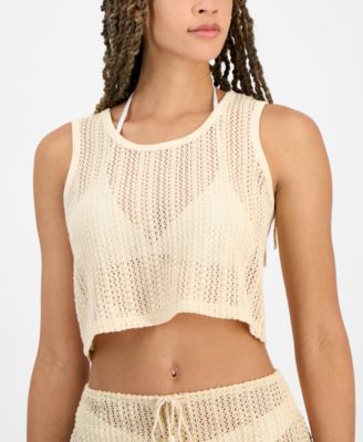Juniors' Crochet Cover-Up Tank, Exclusively at Macy's