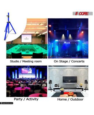 Speaker Stand Tripod Heavy Duty Adjustable Up to 72 Inch DJ Studio Monitor Stands Pole Mount - BLUE - 2PCS