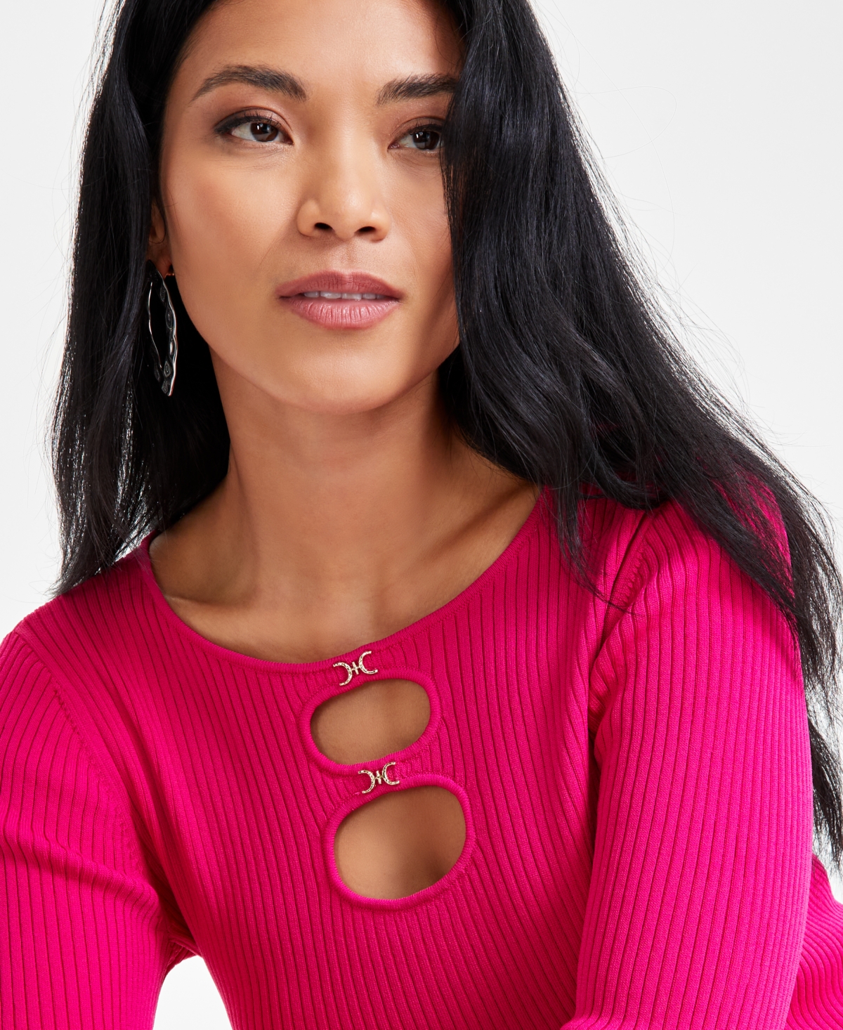 INC INTERNATIONAL CONCEPTS WOMEN'S DOUBLE-CUTOUT SWEATER, EXCLUSIVELY AT MACY'S 