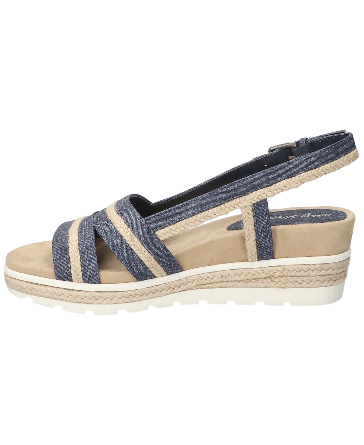 Shop Easy Street Women's Mel Wedge Heel Sandals In Jeans