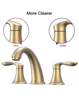 Bathroom Sink Faucet, Widespread Brushed Bathroom Faucet 3 Hole