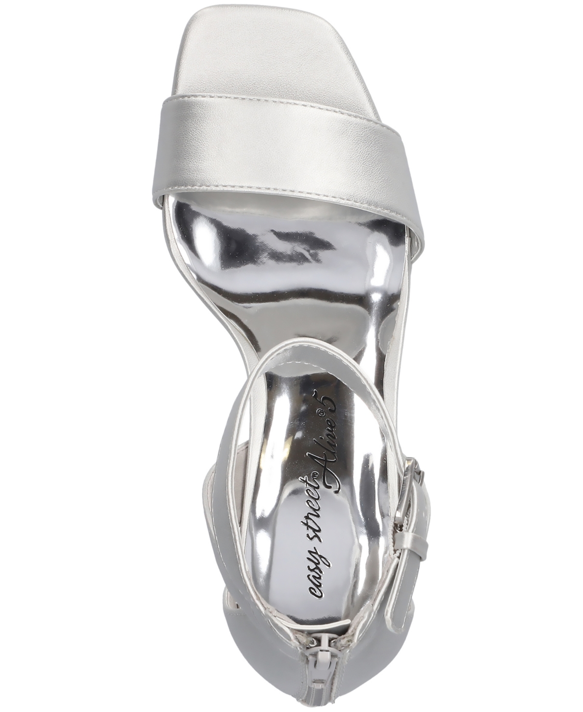 Shop Easy Street Women's Ro Square Toe Heeled Sandals In Silver