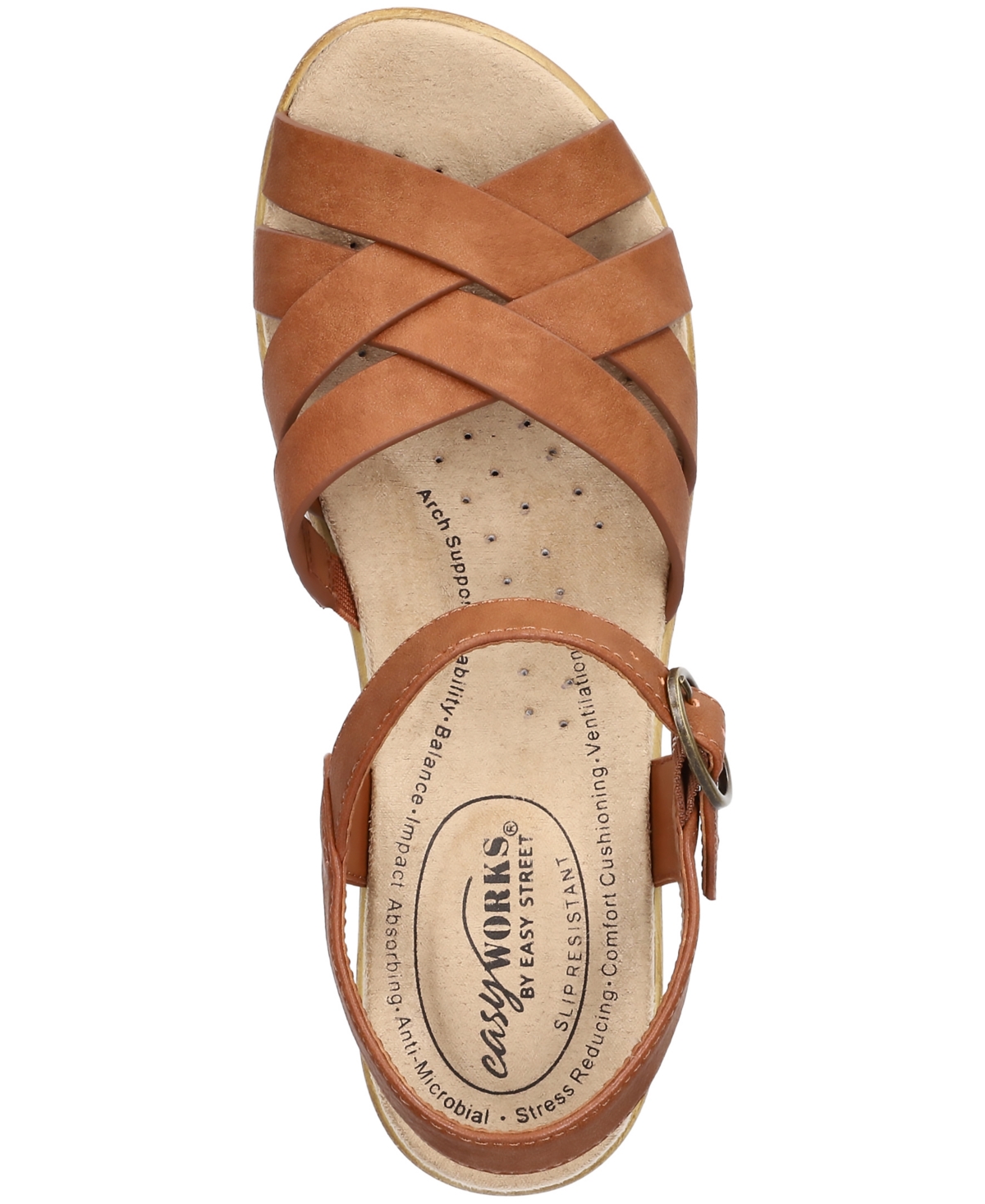 Easy Street Easy Works Miyah Slip-resistant Sandals In Tan