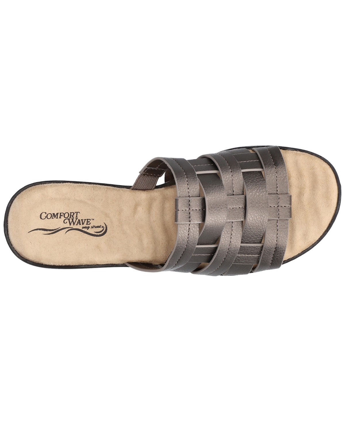 Shop Easy Street Women's Maha Comfort Slide Sandals In Pewter