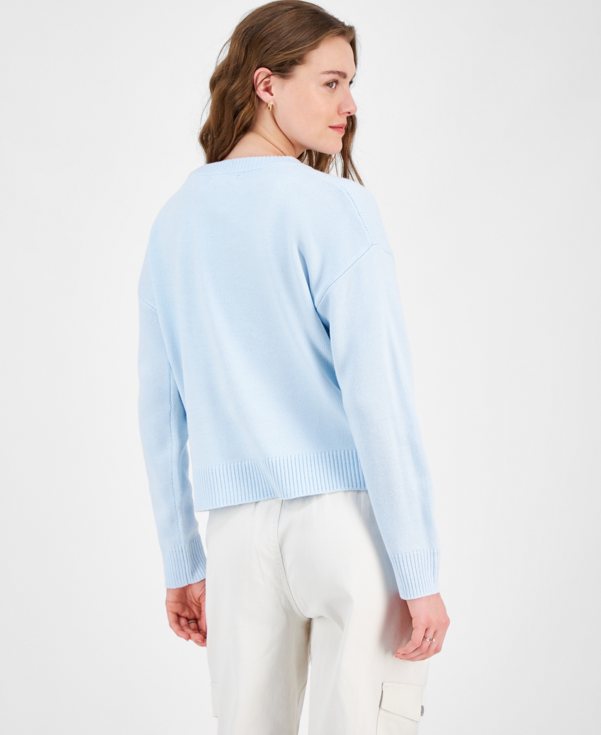 Hooked Up By Iot Juniors' Novelty Verbiage Sweater In Ciao